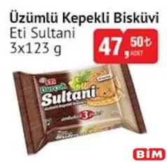 ETİ BURÇAK SULTANİ ÜZÜMLÜ KEPEKLİ BİSKÜVİ 3X123 G ETİ BURÇAK SULTANİ ÜZÜMLÜ KEPEKLİ BİSKÜVİ 3X123 G